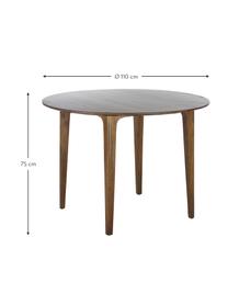 Table à manger ronde bois de manguier massif Archie, Ø 110, Manguier massif, laqué, Bois de manguier, enduit, Ø 110 x haut. 75 cm