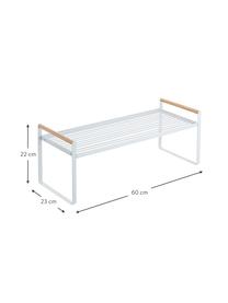 Küchenregal Tosca, Griffe: Holz, Weiß, Helles Holz, B 60 x H 22 cm