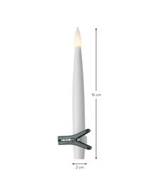 Batteriebetriebene LED-Kerzen Zoe 11-tlg., warmweiß, Kunststoff, Weiß, Grün, B 2 x H 16 cm