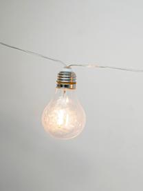 Outdoor LED-Lichterkette Stella, 450 cm, 10 Lampions, Lampions: Kunststoff, Transparent, Silberfarben, Schwarz, L 450 cm