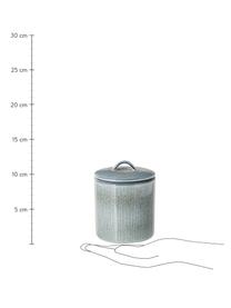 Ręcznie wykonany pojemnik do przechowywania Nordic Sea, Kamionka, Odcienie szarego, odcienie niebieskiego, Ø 12 x W 12 cm, 1 l