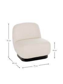 Poltroncina Elsie, Rivestimento: 84% poliestere, 16% acril, Struttura: compensato, Tessuto bianco crema, nero, Larg. 77 x Prof. 84 cm
