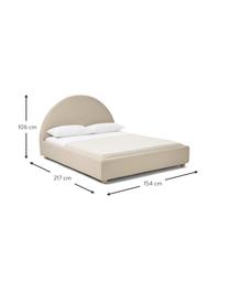 Cama tapizada Ebba, Tapizado: 100% polipropileno Alta r, Estructura: madera de pino maciza y p, Patas: madera de pino macizo, Tejido beige oscuro, An 140 x L 200 cm