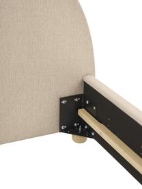 Cama tapizada Ebba, Tapizado: 100% polipropileno Alta r, Estructura: madera de pino maciza y p, Patas: madera de pino macizo, Tejido beige oscuro, An 140 x L 200 cm