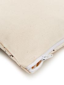 Povlak na polštář z organické bavlny Animal Toile, 100 % bio bavlna, s certifikátem GOTS, Béžová, černá, se vzorem, Š 45 cm, D 45 cm