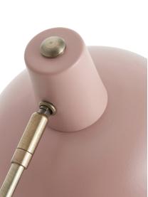 Retro tafellamp Hood, Lampenkap: gelakt metaal, Lampvoet: gelakt metaal, Roze, messingkleurig, B 20 x H 38 cm