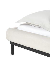 Łóżko tapicerowane bez zagłówka Meya, Tapicerka: 100% poliester (tkanina s, Korpus: metal malowany proszkowo,, Beżowa tkanina, S 140 x D 200 cm