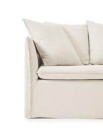 Bank Mila (3-zits), Bekleding: 100% polyester Met 100.00, Frame: dennenhout, vezelplaat, s, Geweven stof beige, B 220 x H 85 cm