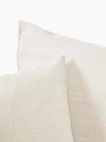 Bank Mila (3-zits), Bekleding: 100% polyester Met 100.00, Frame: dennenhout, vezelplaat, s, Geweven stof beige, B 220 x H 85 cm