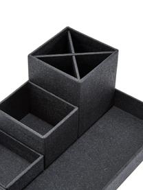 Boîte à fournitures Lena, 4 élém., Carton rigide , impression aspect bois, Noir, Lot de différentes tailles