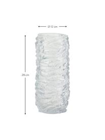 Vase haut en verre à surface structurée Maio, Verre, Transparent, Ø 12 x haut. 28 cm