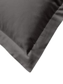 Satin-Kopfkissenbezug Premium aus Baumwolle in Grau, Webart: Satin Fadendichte 400 TC,, Grau, B 40 x L 80 cm