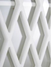 Schrank Harlequin, Korpus: Mitteldichte Holzfaserpla, Front: Plexiglas, Griffe: Messing, Weiß, B 106 x H 176 cm