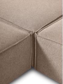 Canapé lounge modulable Lennon, Tissu brun, larg. 418 x prof. 68 cm, méridienne à gauche