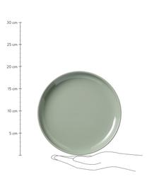 Assiettes à dessert en porcelaine Nessa, 4 pièces, Porcelaine dure de haute qualité, Vert sauge, Ø 19 x haut. 3 cm