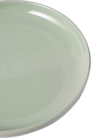 Assiettes à dessert en porcelaine Nessa, 4 pièces, Porcelaine dure de haute qualité, Vert sauge, Ø 19 x haut. 3 cm