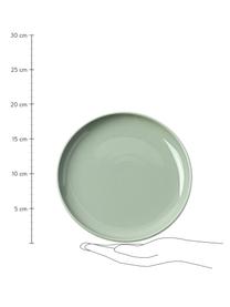 Porzellan Dessertteller Nessa, 4 Stück, Hochwertiges Hartporzellan, Salbeigrün, Ø 19 x H 3 cm