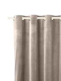 Sametové zatemňovací závěsy s kroužky Rush, 2 ks, 100 % polyester (recyklovaný), Taupe, Š 135 cm, D 260 cm