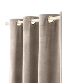 Sametové zatemňovací závěsy s kroužky Rush, 2 ks, 100 % polyester (recyklovaný), Taupe, Š 135 cm, D 260 cm