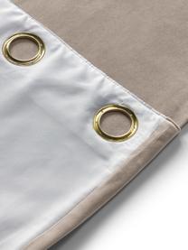 Sametové zatemňovací závěsy s kroužky Rush, 2 ks, 100 % polyester (recyklovaný), Taupe, Š 135 cm, D 260 cm