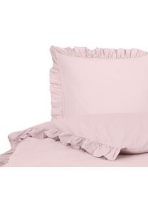 Parure copripiumino in cotone lavato Florence, Tessuto: percalle, Rosa, 255 x 200 cm + 2 federe 50 x 80 cm