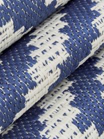 In- & outdoor vloerkleed met patroon Miami in blauw/wit, 86% polypropyleen, 14% polyester, Crèmewit, blauw, B 160 x L 230 cm (maat M)
