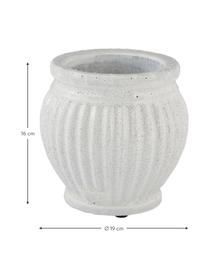 Handgefertigter Keramik-Übertopf Catinia in Grau, Keramik, Hellgrau, Ø 19 x H 16 cm