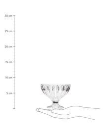 Poháry na zmrzlinu s drážkovanou strukturou Hudsonr, 6 ks, Sklo, Transparentní, Ø 10 cm, V 8 cm