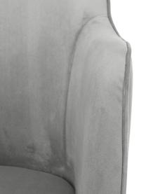 Silla con resposabrazos en terciopelo Ava, Tapizado: terciopelo (100% poliéste, Patas: metal galvanizado, Terciopelo gris, An 57 x F 62 cm