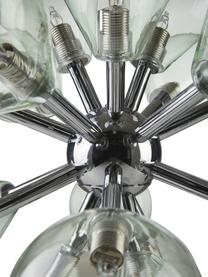 Design hanglamp Galeno van getint glas, Baldakijn: staal, Blauw, B 47 x H 40 cm