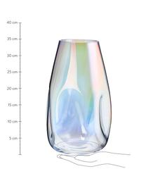 Veľká ručne fúkaná sklenená váza Rainbow, Fúkané sklo, Priehľadná, dúhová, Ø 20 x V 35 cm