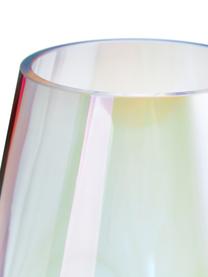 Jarrón grande de vidrio iridiscente soplado artesanalmente Rainbow, Vidrio soplado artesanalmente, Transparente iridiscente, Ø 20 x Al 35 cm