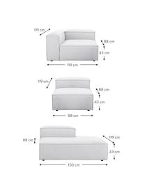 Modulare XL-Ottomane Lennon, Bezug: 100% Polyester Der strapa, Gestell: Massives Kiefernholz, FSC, Füße: Kunststoff, Webstoff Hellgrau, B 357 x T 119 cm, Rückenlehne rechts