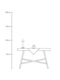 Mobiele dimbare LED outdoor tafellamp Lola met touchfunctie, Lampenkap: polypropyleen, Lampvoet: gecoat metaal, Wit, zilverkleurig, Ø 11 x H 32 cm