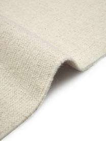 Tapis kilim en laine blanc cassé tissé main Rainbow, Tapis : blanc cassé Franges : beige, larg. 300 x long. 400 cm (taille XXL)