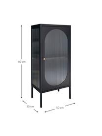 Witryna ze szkła Adelaide, Drewno dębowe lakierowane na czarno, S 50 x W 110 cm