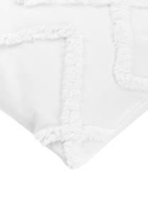 Povlečení z bavlněného perkálu s všívanými ornamenty Faith, Bílá, 135 x 200 cm + 1 polštář 80 x 80 cm