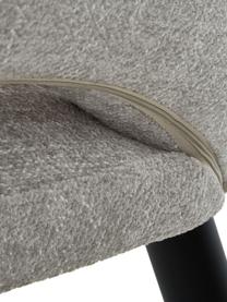 Sedia con braccioli in bouclé Celia, Rivestimento: bouclé (70% poliestere, 2, Gambe: metallo, verniciato a pol, Tessuto bouclé grigio chiaro, Larg. 57 x Prof. 62 cm