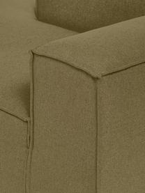 Chaise longue hoekmodule Lennon, Bekleding: 100% polyester De slijtva, Frame: massief hout, multiplex, Poten: kunststof, Geweven stof groen, B 119 x D 180 cm, hoekdeel links