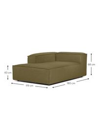 Pohovkový rohový modul Lennon, Zelená, Š 119 cm, H 180 cm, levé rohové provedení