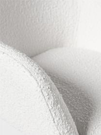 Bouclé-Schreibtischstuhl Lucie, Bezug: 80 % Polyester (Bouclé), , Beine: Metall, pulverbeschichtet, Rollen: Kunststoff, Bouclé Weiß, Goldfarben, B 57 x T 57 cm
