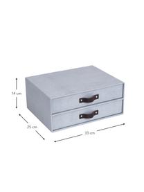 Bureau organizer Birger II, Organizer: canvas, massief karton (1, Handvatten: leer, Lichtgrijs, bruin, B 33 x H 14 cm