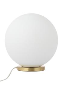 Petite lampe à poser boule Beth, Blanc, couleur laitonnée, Ø 25 x haut. 26 cm