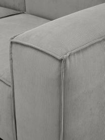Sofá modular de pana Lennon (3 plazas), Tapizado: pana (92% poliéster, 8% p, Estructura: madera de pino maciza, ma, Patas: plástico Las patas están , Pana gris, An 238 x F 119 cm