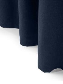 Rideau opaque avec ruflette multiple Jensen, 2 pièces, 95 % polyester, 5 % nylon, Bleu foncé, larg. 130 x long. 260 cm