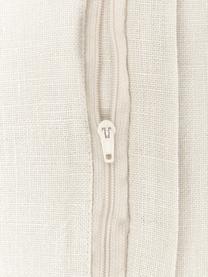 Housse de coussin pur lin beige clair Lanya, 100 % pur lin, Beige, larg. 50 x long. 50 cm