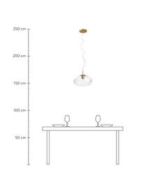 Suspension Amora, Transparent, couleur laitonnée, Ø 35 x haut. 20 cm