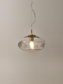 Lampa wisząca ze szkła Amora, Transparentny, złoty, Ø 35 x W 20 cm