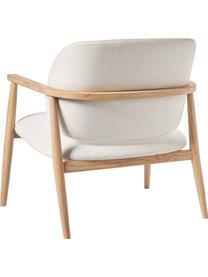 Sillón de roble Aurea, Tapizado: 100% poliéster Alta resis, Estructura: madera contrachapada, Patas: madera de roble maciza, Tejido beige, An 76 x F 73 cm