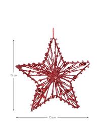 Deko-Anhänger Red Star, 2 Stück, Metall, Rot, B 15 x H 15 cm